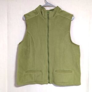 Jantzen Classics Spring Green Fleece Full Zip Vest Size Large